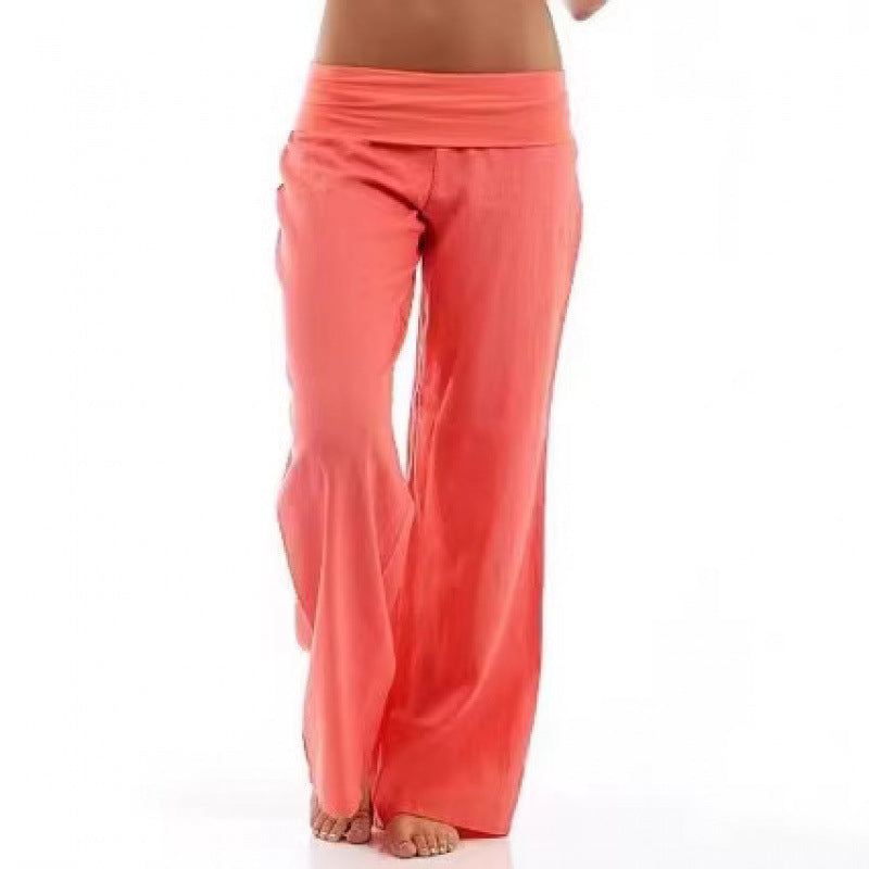 Elastic Waist Flared Pants