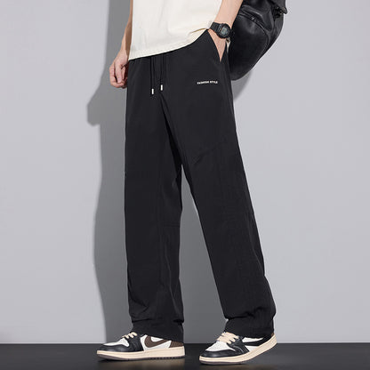 Elastic Waist Wide-Leg Casual Pants for Men
