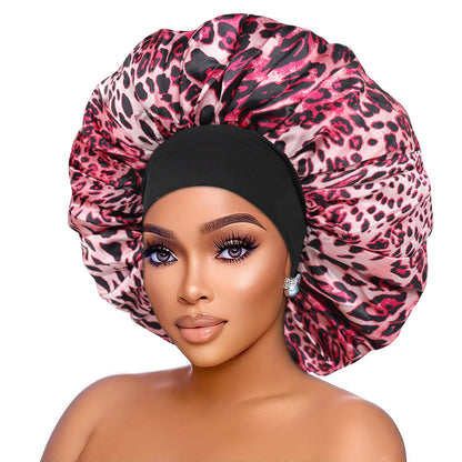 Elastic Wide Brim Printed Sleep Cap