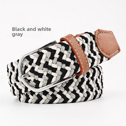Elastic woven belt