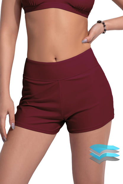 Elastic Yoga Fitness Swim Pants with Built-In Briefs