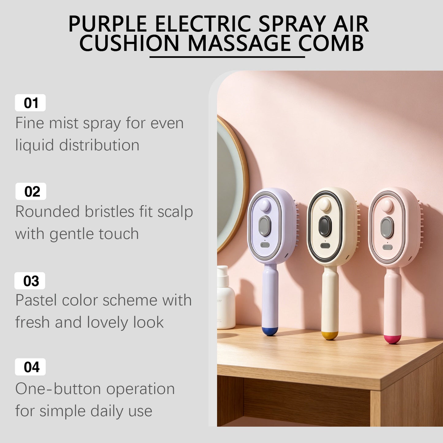 Electric Air Spray Massage Hair Comb
