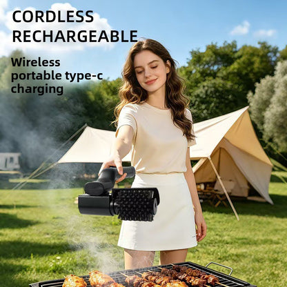 Electric Barbecue Cleaning Brush for Outdoor Camping Multifunctional Stainless Steel Rechargeable Roller