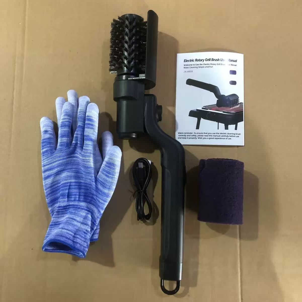 Electric Barbecue Grill Cleaning Brush with Wireless Charging