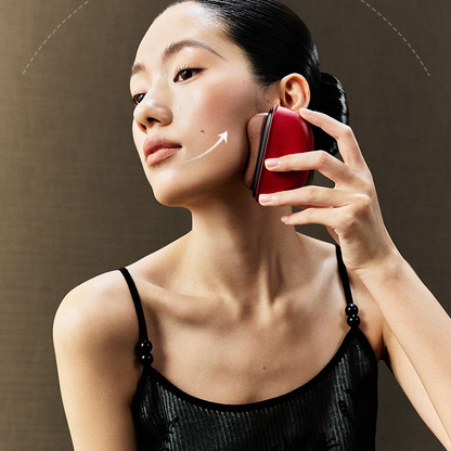 Electric Bian Stone Facial Massager with Red Light and Heat