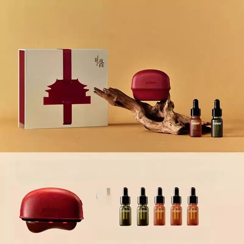 Electric Bian Stone Facial Massager with Red Light and Heat