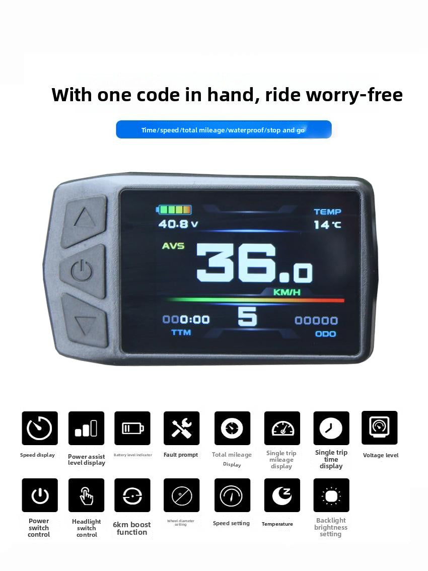 Electric Bicycle LCD Display Control Instrument