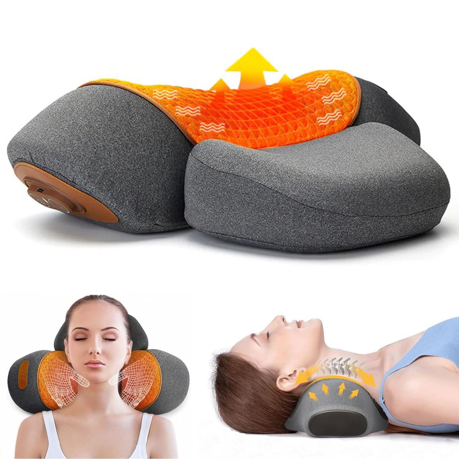 Electric Cervical Massage Pillow with Heating and Vibration