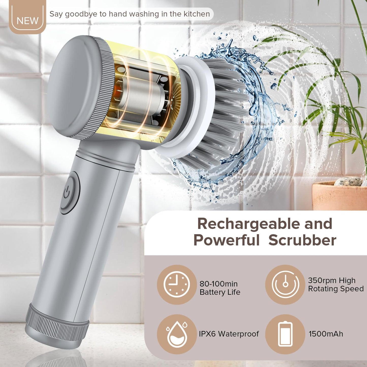 Electric cleaning brush head