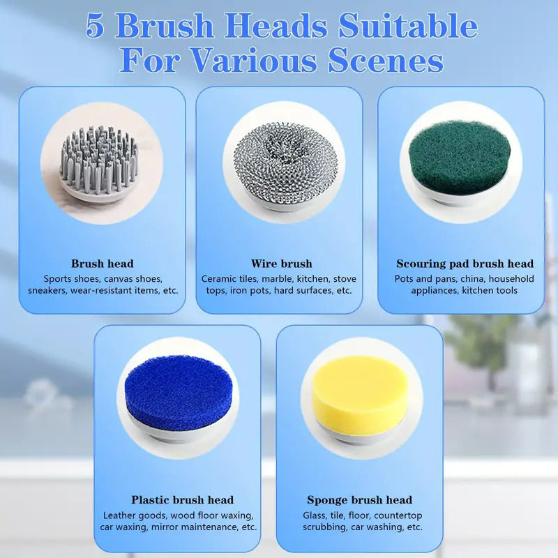 Electric Cleaning Brush Set with Multiple Attachments