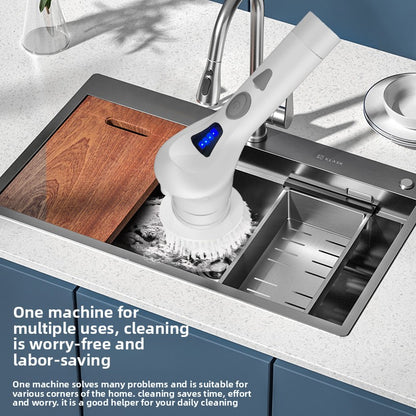 Electric Cleaning Brush with Interchangeable Heads