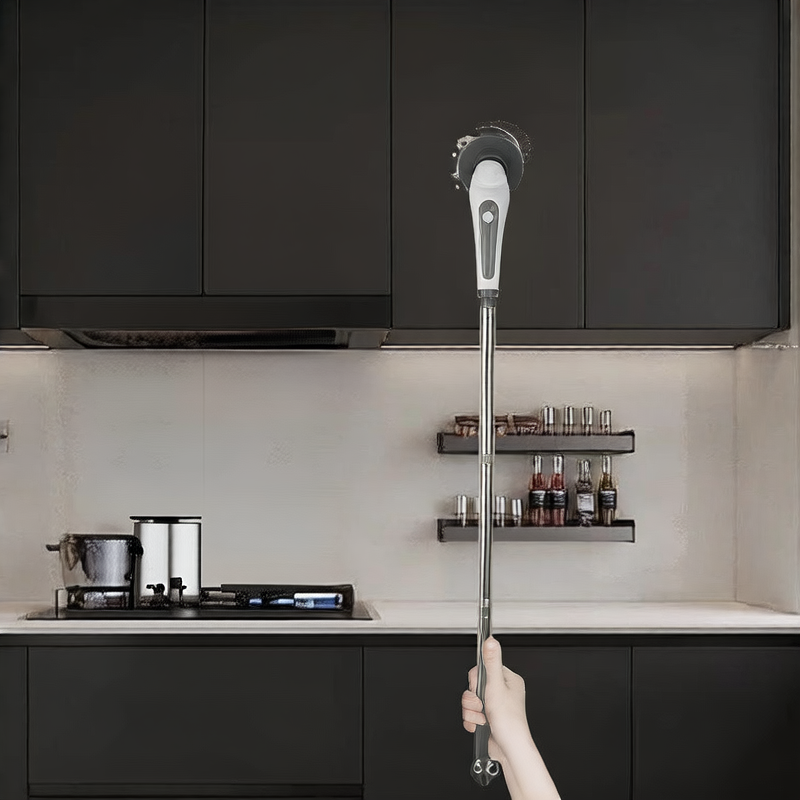 Electric cleaning brush with long handle