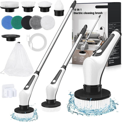 Electric cleaning brush with long handle