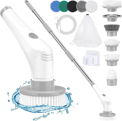 Electric cleaning brush with long handle