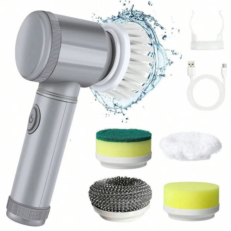 Electric Cleaning Brush with Multiple Heads