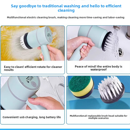 Electric Cleaning Brush with Replaceable Heads