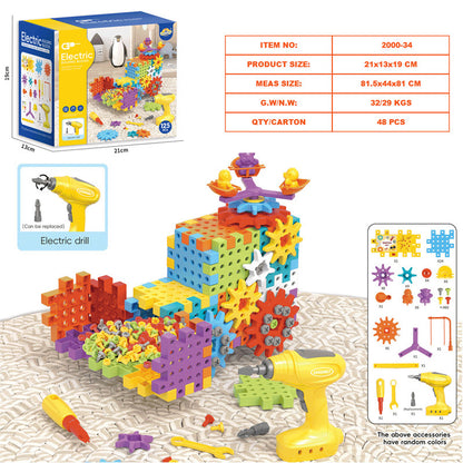 Electric DIY Gear Building Blocks STEM Educational Toy for Kids