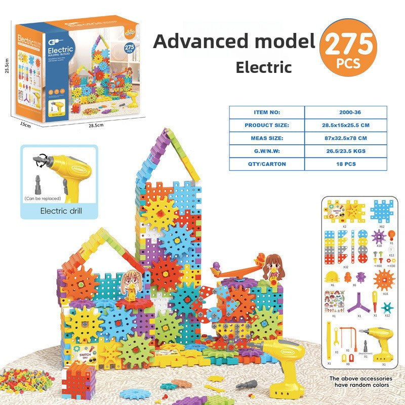 Electric DIY Gear Building Blocks STEM Educational Toy for Kids