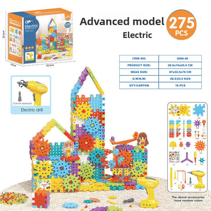 Electric DIY Gear Building Blocks STEM Educational Toy for Kids