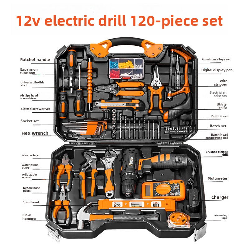 Electric drill set tool box
