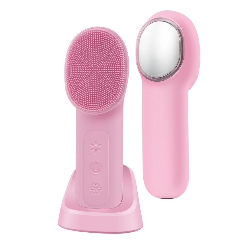 Electric Facial Cleansing Brush with Heating and Cooling