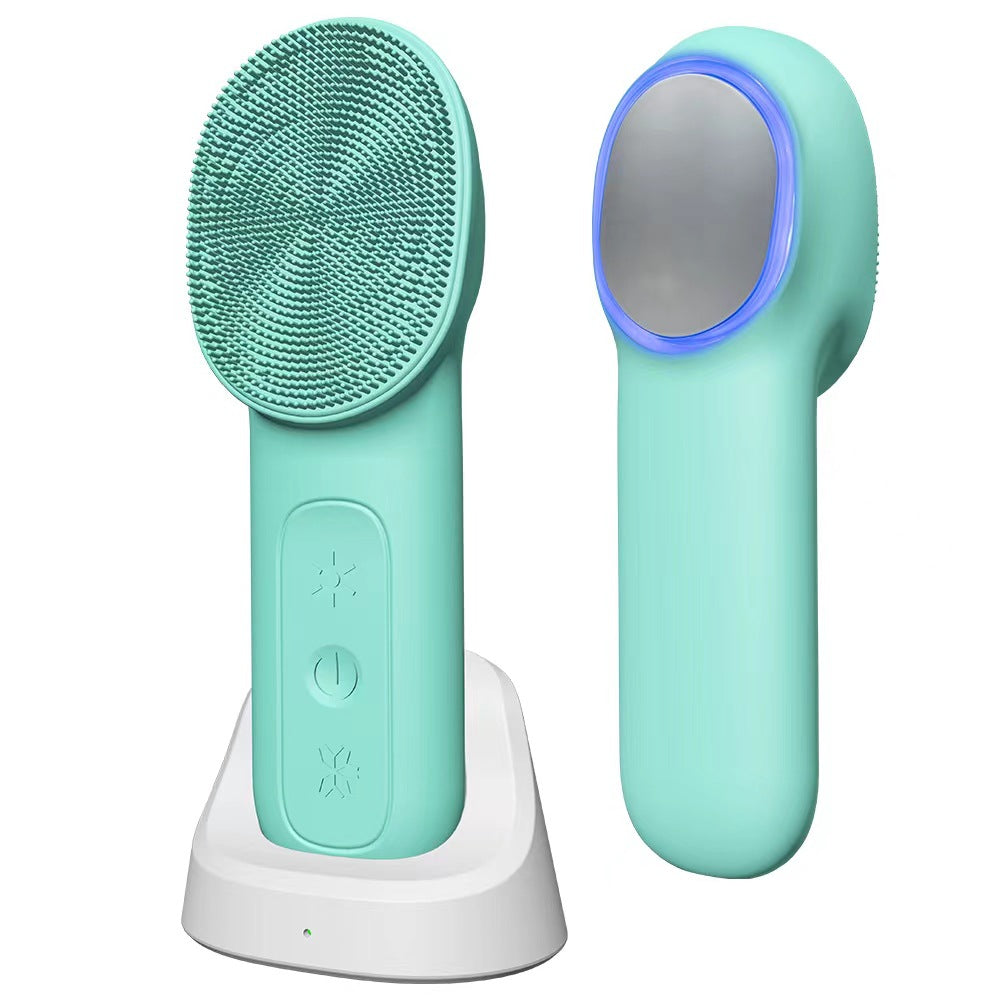 Electric Facial Cleansing Brush with Heating and Cooling