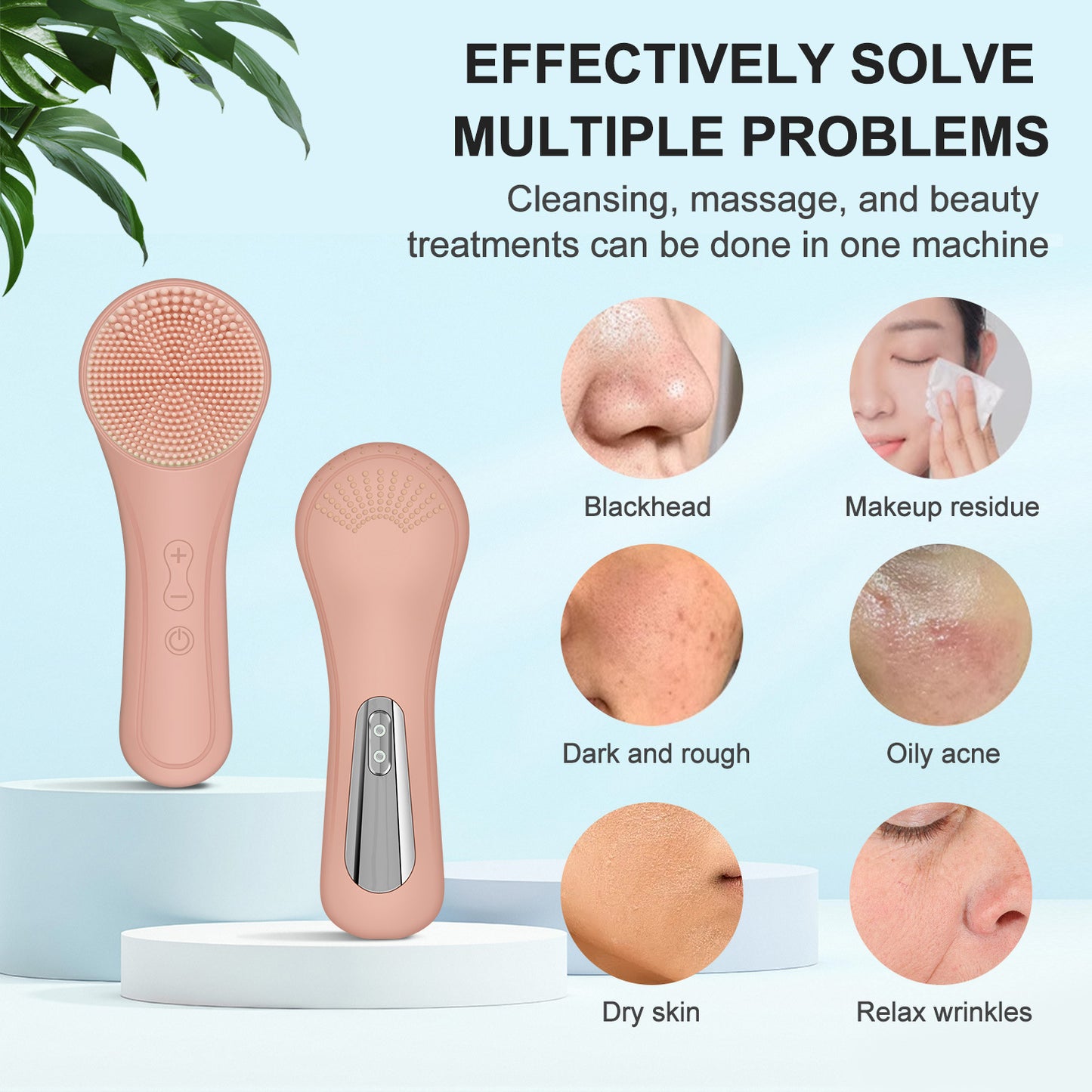 Electric Facial Cleansing Device with Vibration Massage