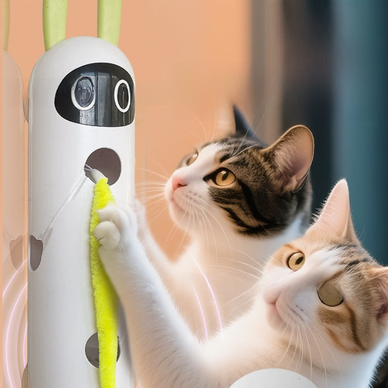 Electric Feather Pet Toy with Suction Cup