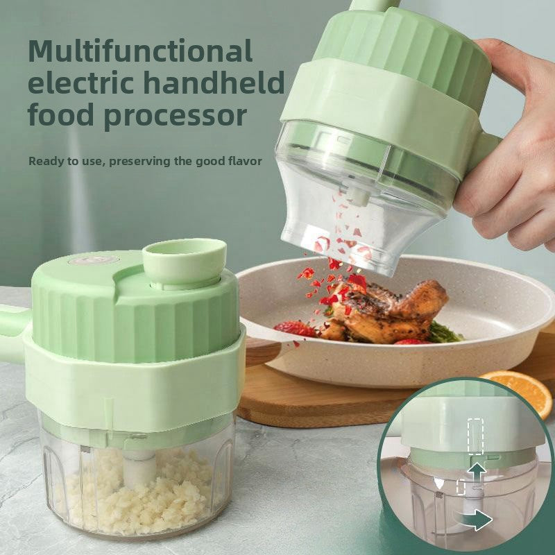 Electric garlic mashing gadget