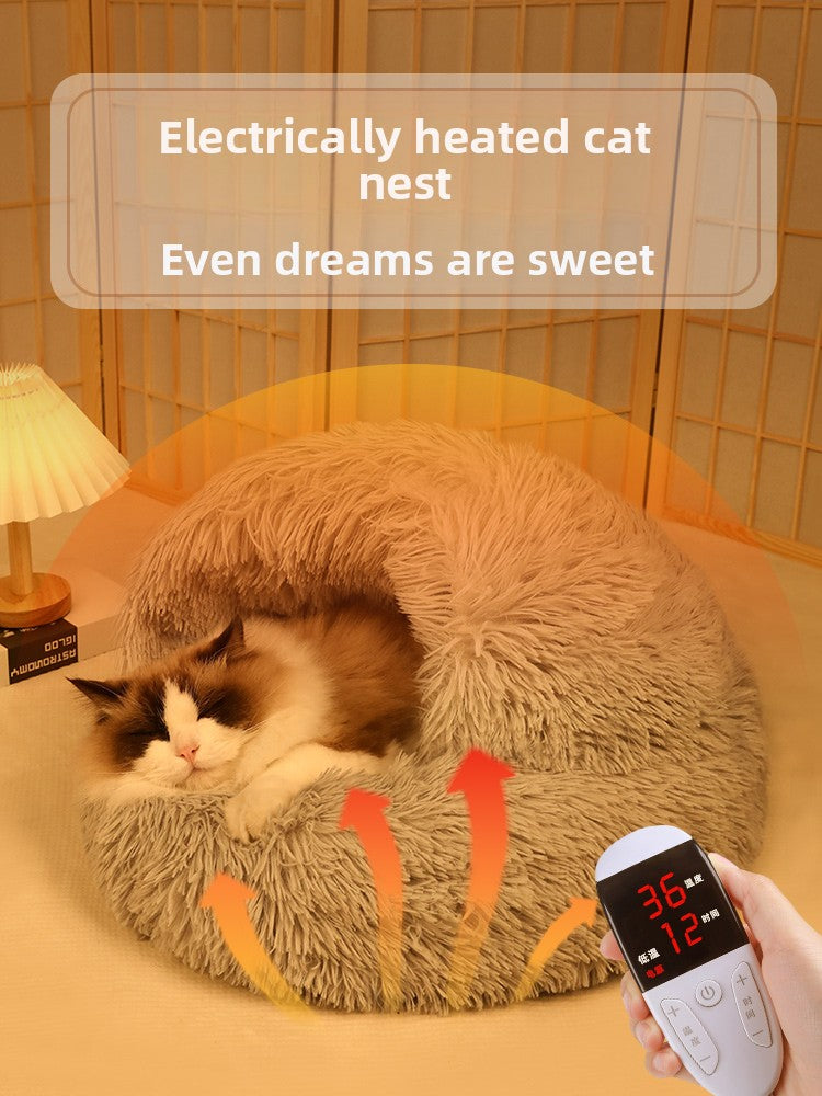 Electric Heated Cat Bed with Adjustable Temperature