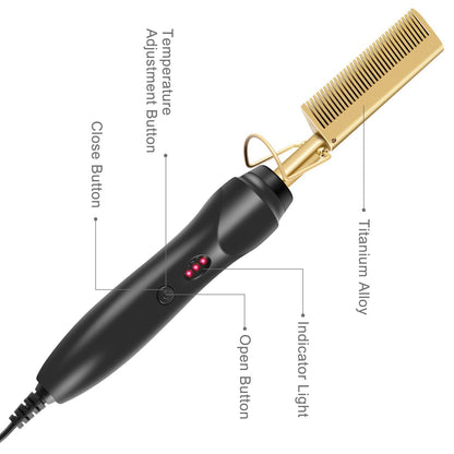 Electric Heating Copper Comb Hair Straightener