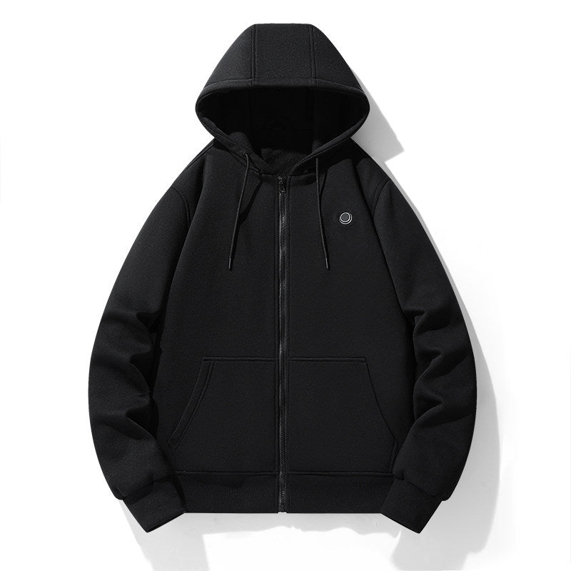 Electric Heating Fleece Hooded Cardigan