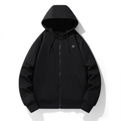 Electric Heating Fleece Hooded Cardigan