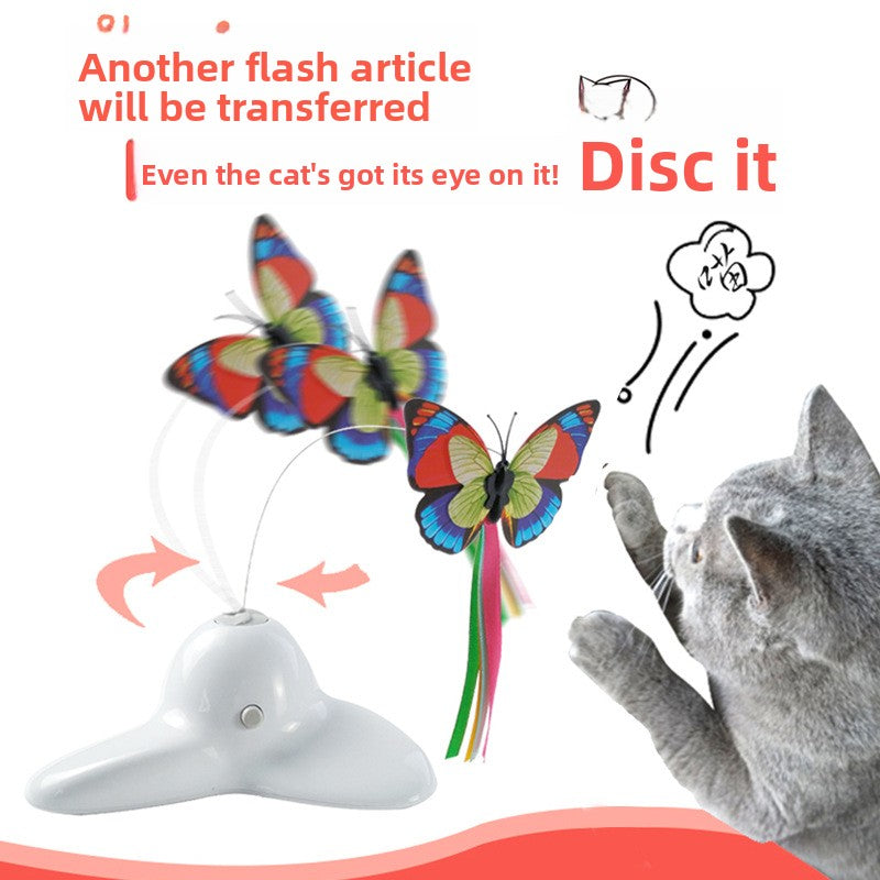 Electric Interactive Cat Toy with Fluttering Butterfly