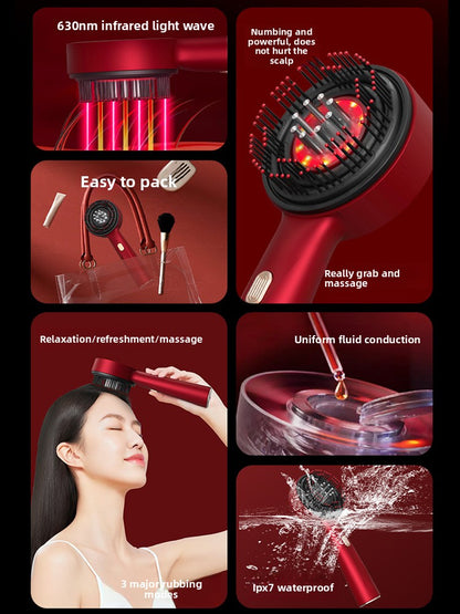 Electric Massage Comb with Red Light Therapy