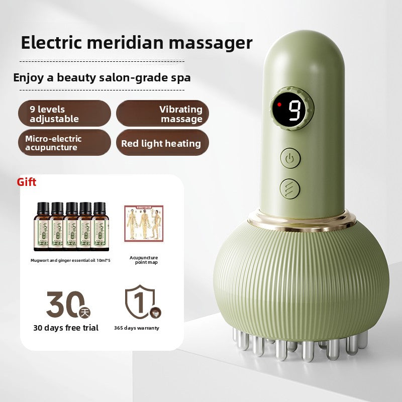 Electric meridian brush scraping instrument