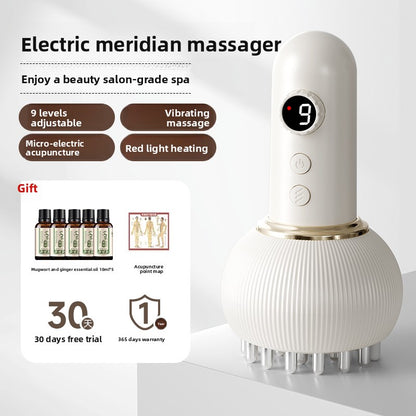 Electric meridian brush scraping instrument