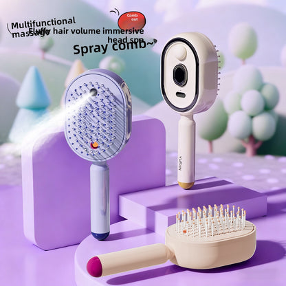 Electric Mist Hair Care Comb with Red Light and Self-Cleaning