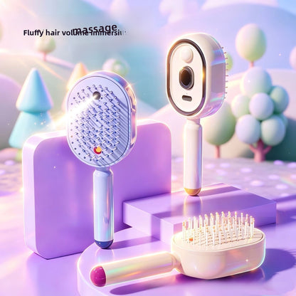 Electric Mist Massage Hair Comb with Red Light and Self-Cleaning