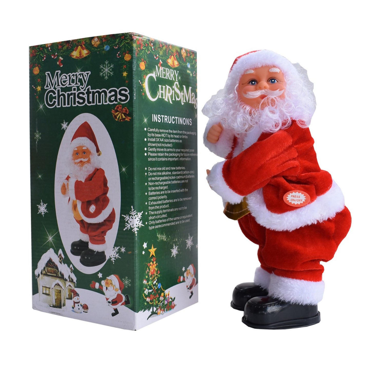 Electric Moving Santa Claus Reindeer Christmas Decoration