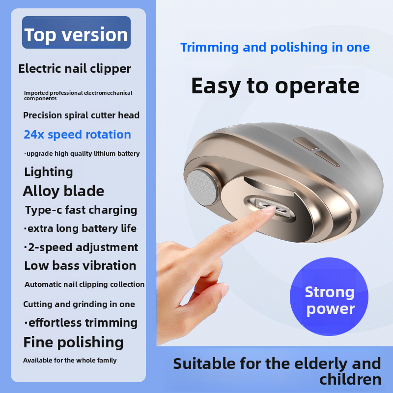 Electric Nail Clipper and Polisher with Sanding Function