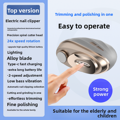 Electric Nail Clipper and Polisher with Sanding Function