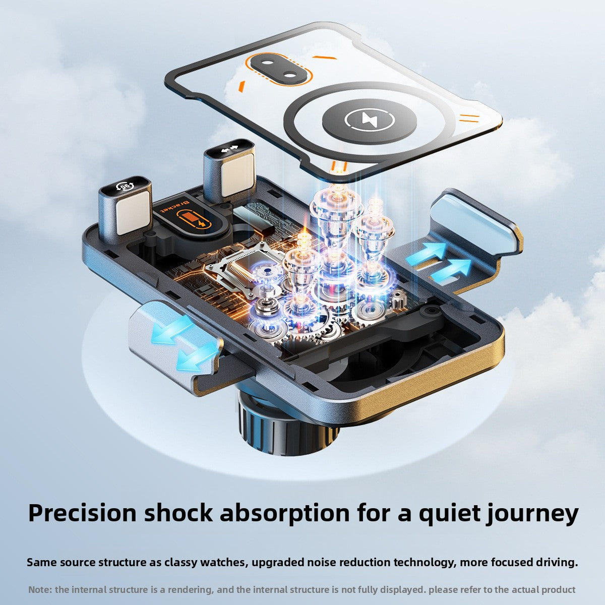 Electric Rotating Car Phone Holder with Wireless Charging