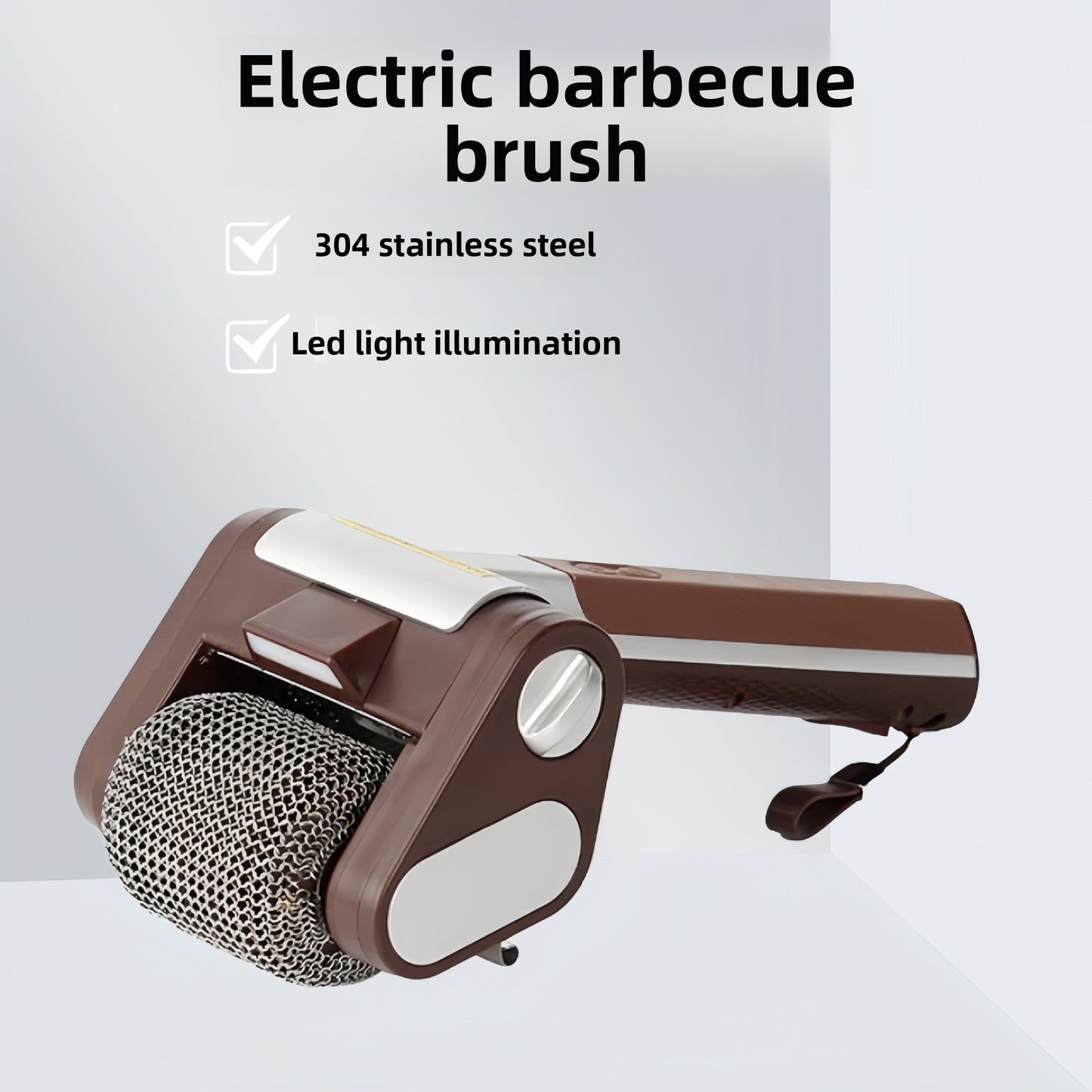 Electric Rotating Grill Cleaning Brush with LED Light