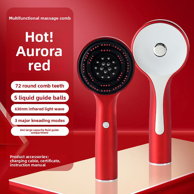 Electric Scalp Massager Comb with Red Light Therapy