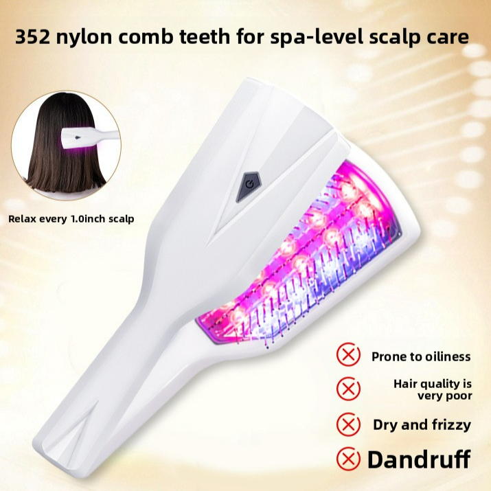 Electric Scalp Massager Comb with Red Light Therapy