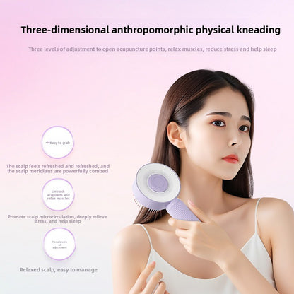 Electric Scalp Massager Comb with Red Light Therapy