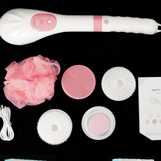 Electric Silicone Bath Brush with Long Handle