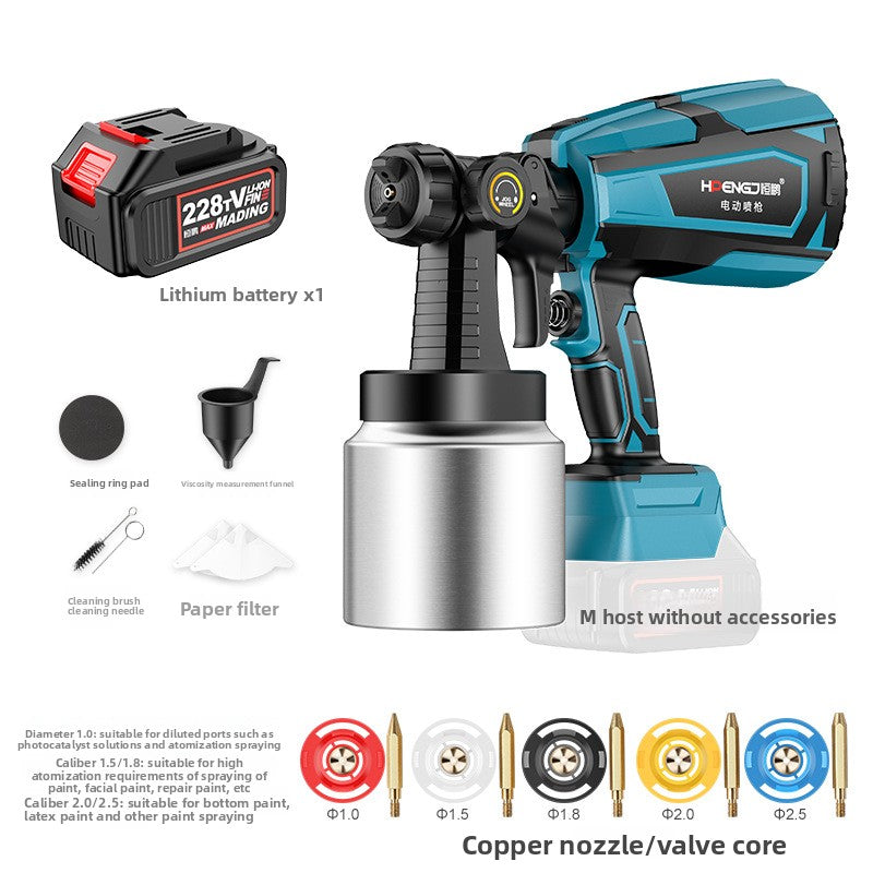 Electric spray gun, lithium battery-powered small rechargeable