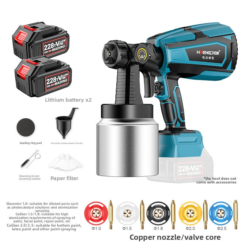 Electric spray gun, lithium battery-powered small rechargeable